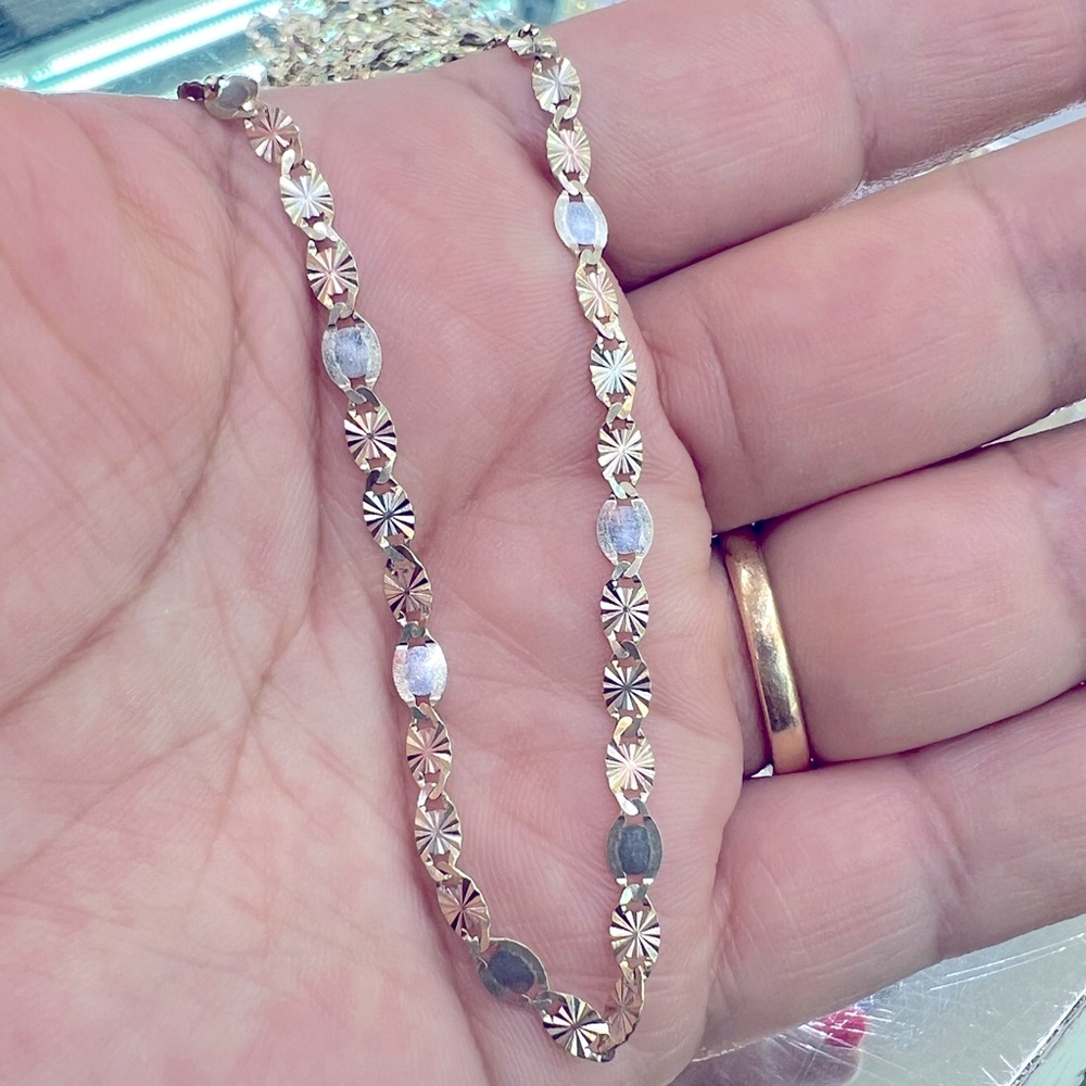 14k tri-color Italian gold Valentina chain